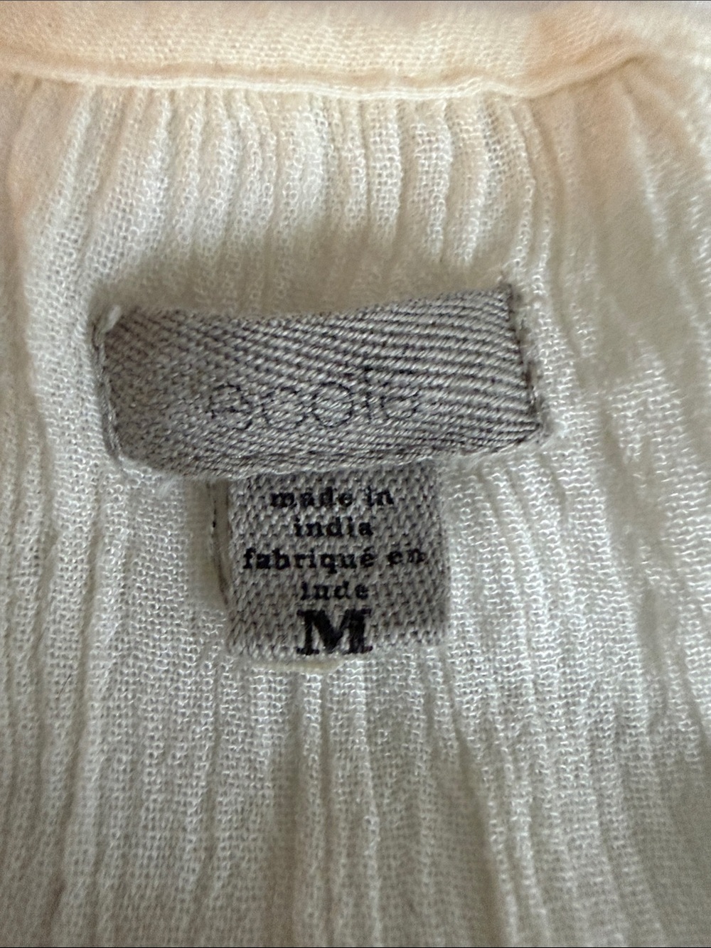 Ecote Cream Boho Top with Navy Embroidery - Picture 3 of 5